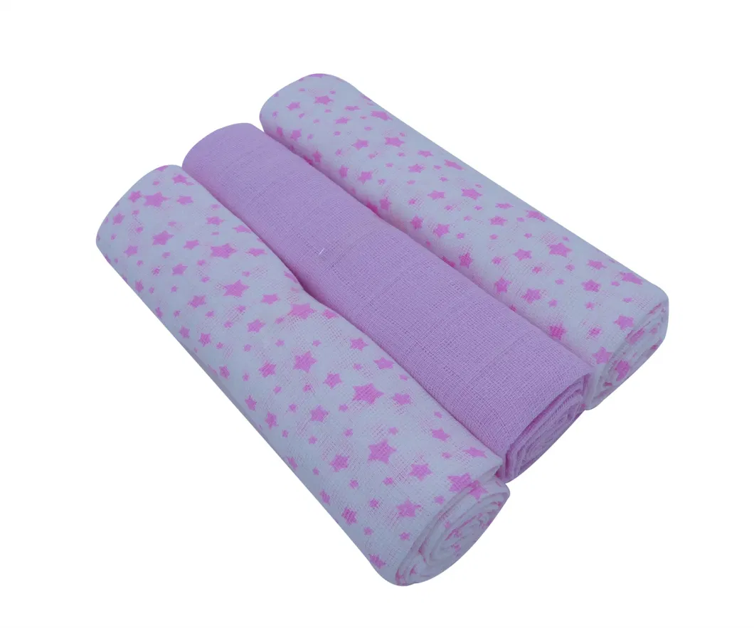 3 Pack Newborn Baby Cotton Muslin Square Burp Cloth Nappy Wipe