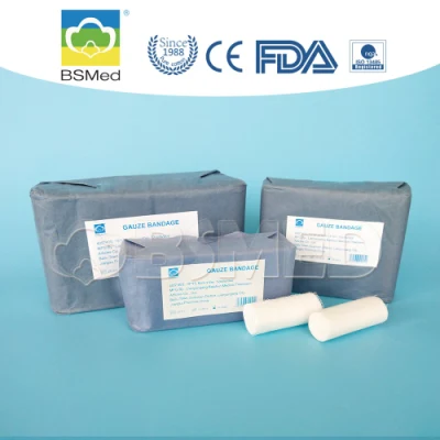 Medizinische Verbrauchsmaterialien, saugfähiger Mull-Rollverband aus 100 % Baumwolle für die Wundversorgung